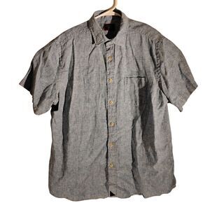 UNTUCKit shirt mens L Large blue 100% linen Cameron WR 40878 wrinkle free